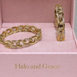 ✨ 14K Gold Hoop Earrings | Interlocking Link Design | CZ Pavé Luxury Hoops ✨